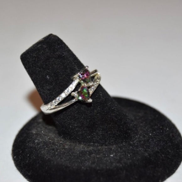 Vintage Sterling Silver CZ Ring sz 7 - Picture 1 of 4